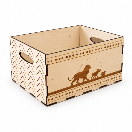 Σετ 3 Ξύλινα Κουτιά Lion King | Με Προσωποποίηση | 20 x 15 x 10 cm